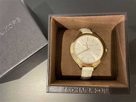 michael kors uhr lederarmband weiss